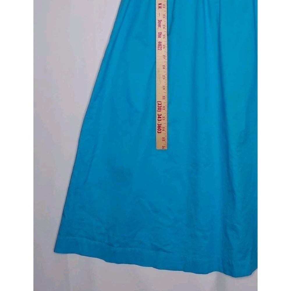 Old Navy Sundress Large Turquoise Strappy Stretch Knit Bodice Cotton Skirt Maxi - Picture 7 of 9